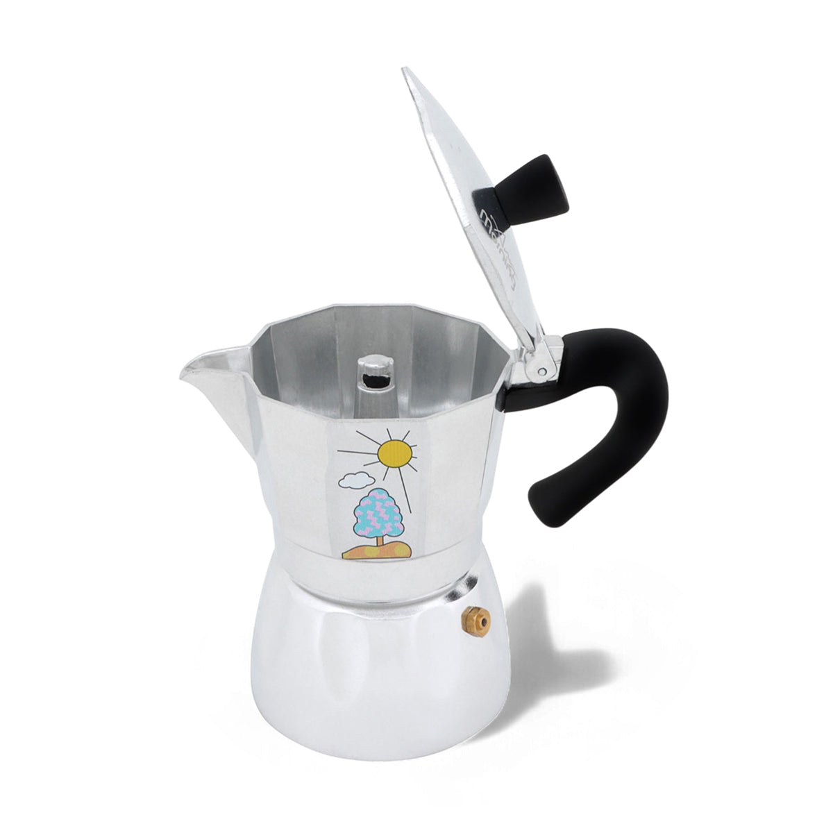 Any Morning 240 ml Alüminyum Moka Pot Espresso Kahve Makinesi Desenli Gümüş Renk HES-6