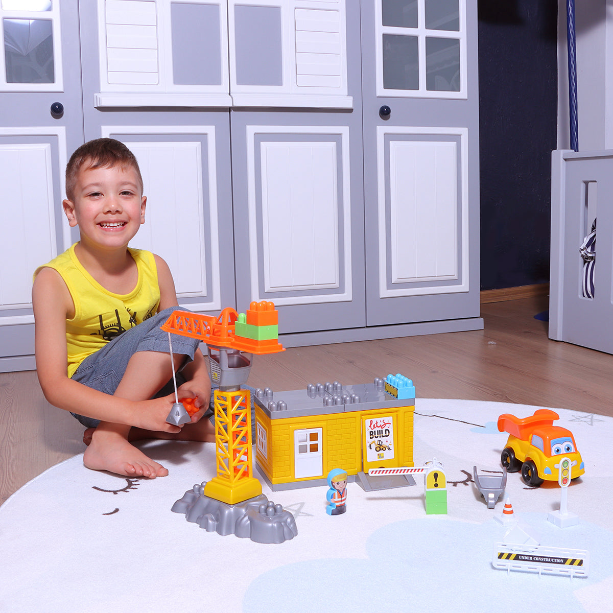 Ogi Mogi Toys İnşaat Bloklar ve Vinç 44 Parça