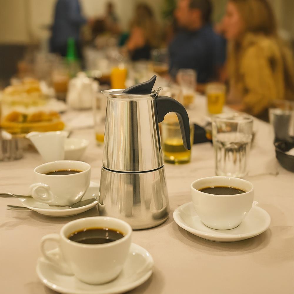 Any Morning 300 ml Paslanmaz Çelik Moka Pot, İndüksiyon Uyumlu Gümüş Rengi FE001-6