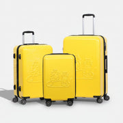 Biggdesign Cats Sarı 3'lü Valiz Seti, ABS Gövde, 360° Tekerlek, Şifreli Kilit