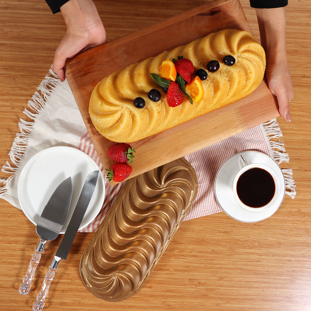 Serenk Fun Cooking Baton Kek Kalıbı - 34x14 cm Alüminyum Döküm, Yanmaz Yapışmaz Granit Kaplama