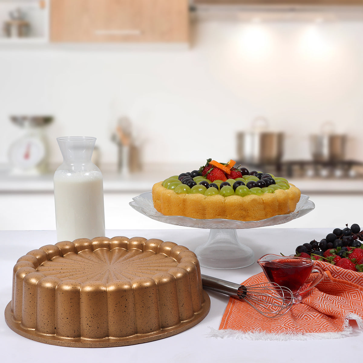 Serenk Fun Cooking Papatya Sarı Tart Kalıbı - 28 cm Alüminyum Döküm, Yanmaz Yapışmaz Granit Kaplama