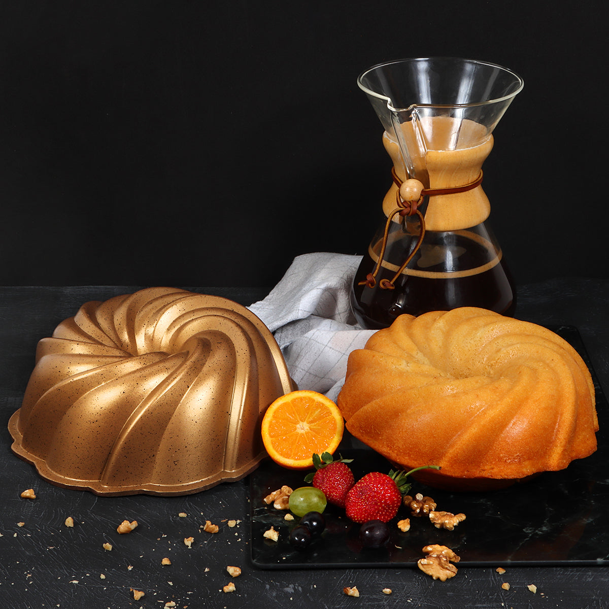 Serenk Fun Cooking Rüzgar Gülü Kek Kalıbı - 24 cm Alüminyum Döküm, Yanmaz Yapışmaz Granit Kaplama