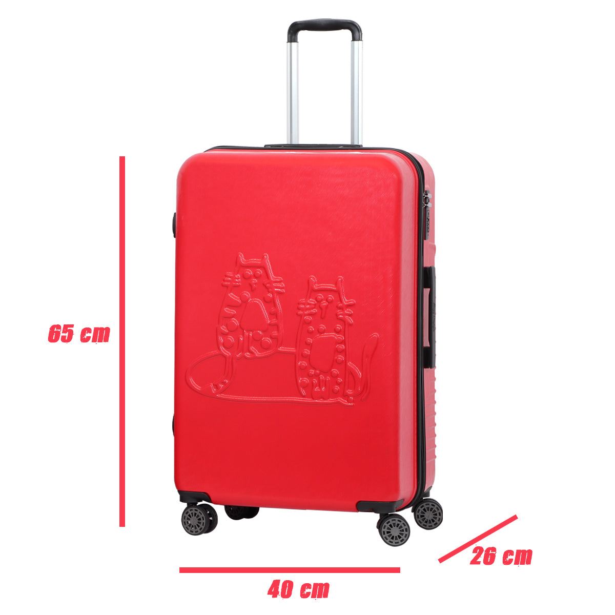 Biggdesign Cats Kırmızı Orta Boy 24" Valiz