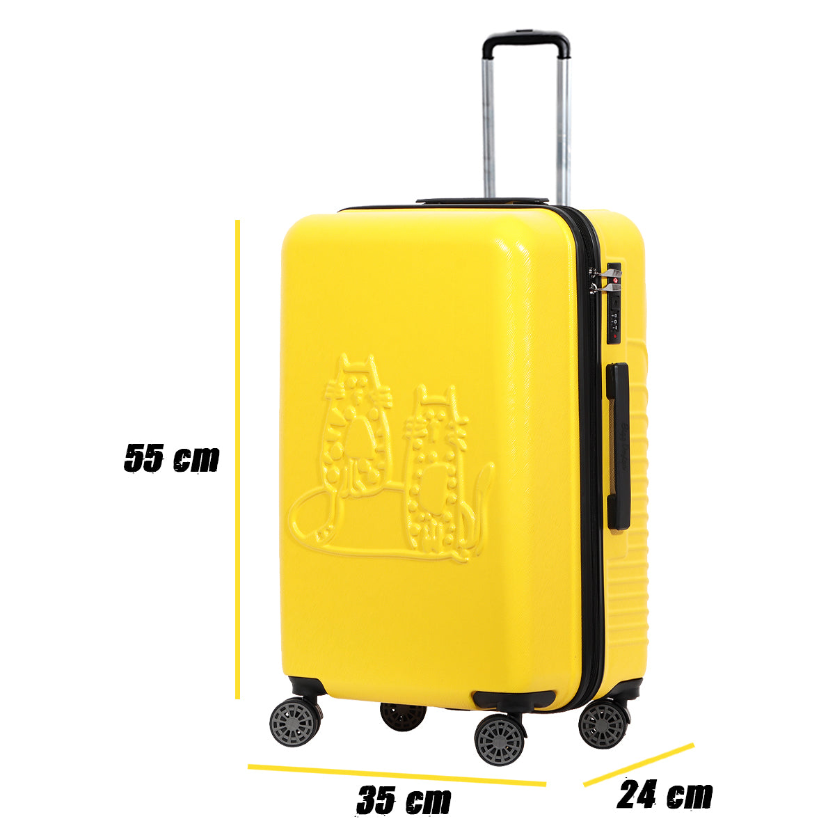 Biggdesign Cats Sarı Küçük Boy 20" Valiz