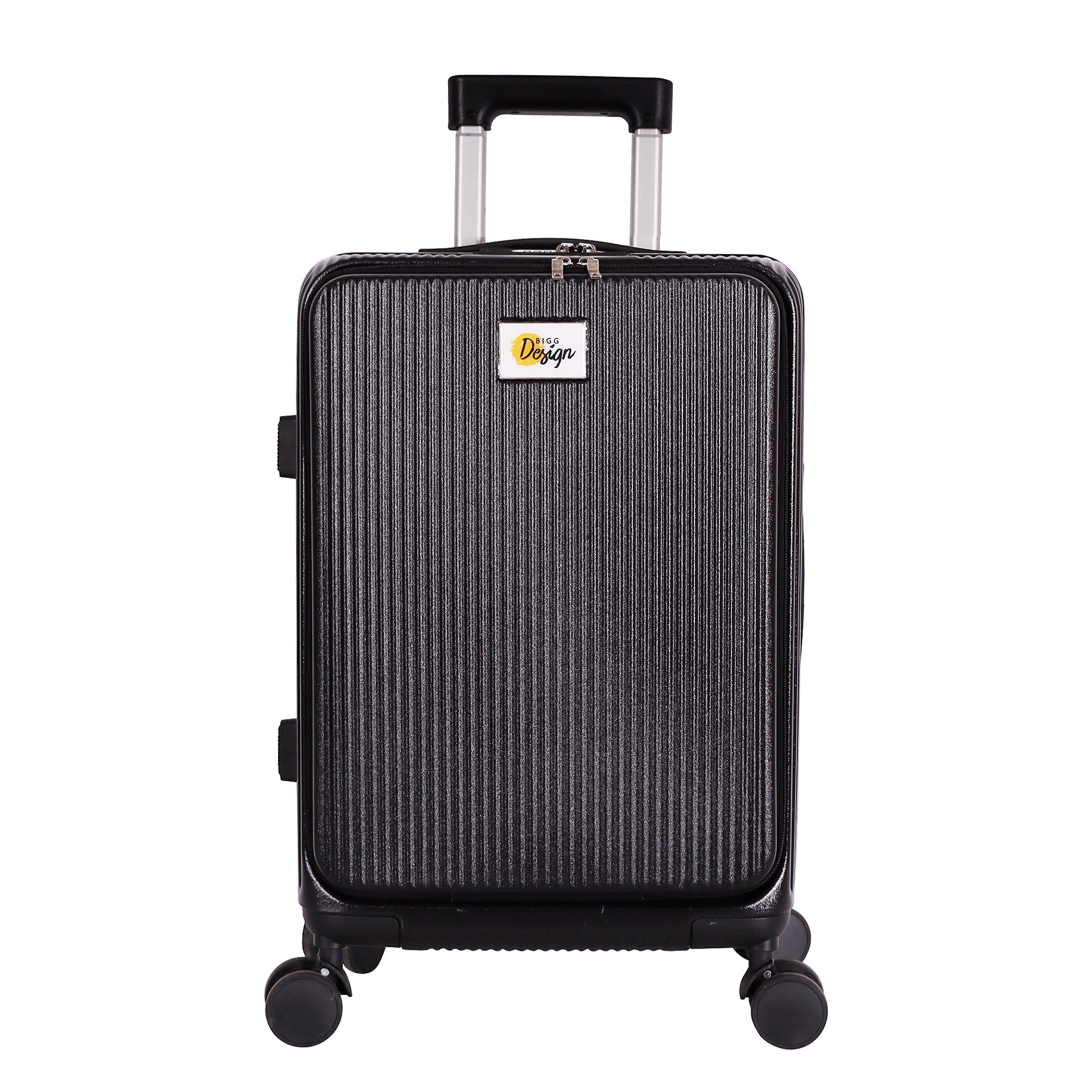 Biggdesign Moods Up Kabin Boy Valiz, Laptop Bölmeli, Bardaklık ve USB Giriş, 360° Tekerlek,TSA Kilit, Siyah