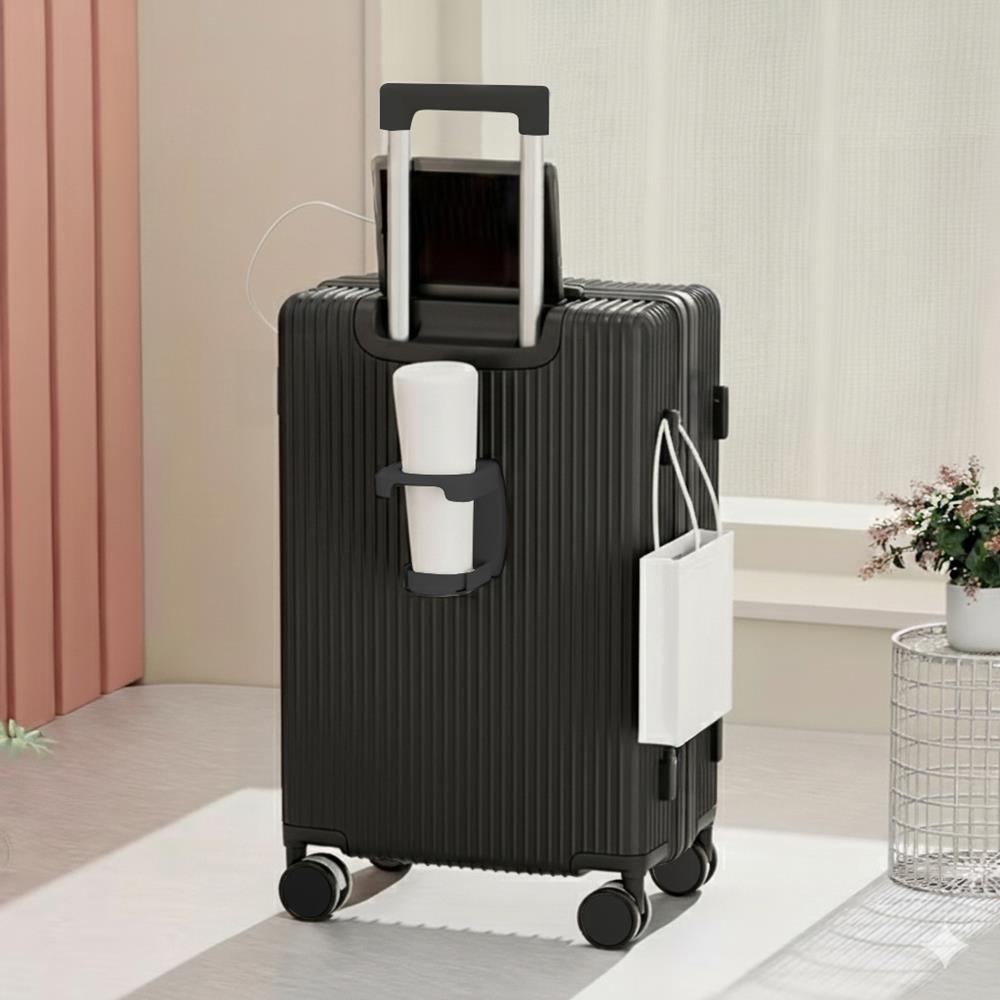 Biggdesign Moods Up Kabin Boy Valiz, Laptop Bölmeli, Bardaklık ve USB Giriş, 360° Tekerlek,TSA Kilit, Siyah