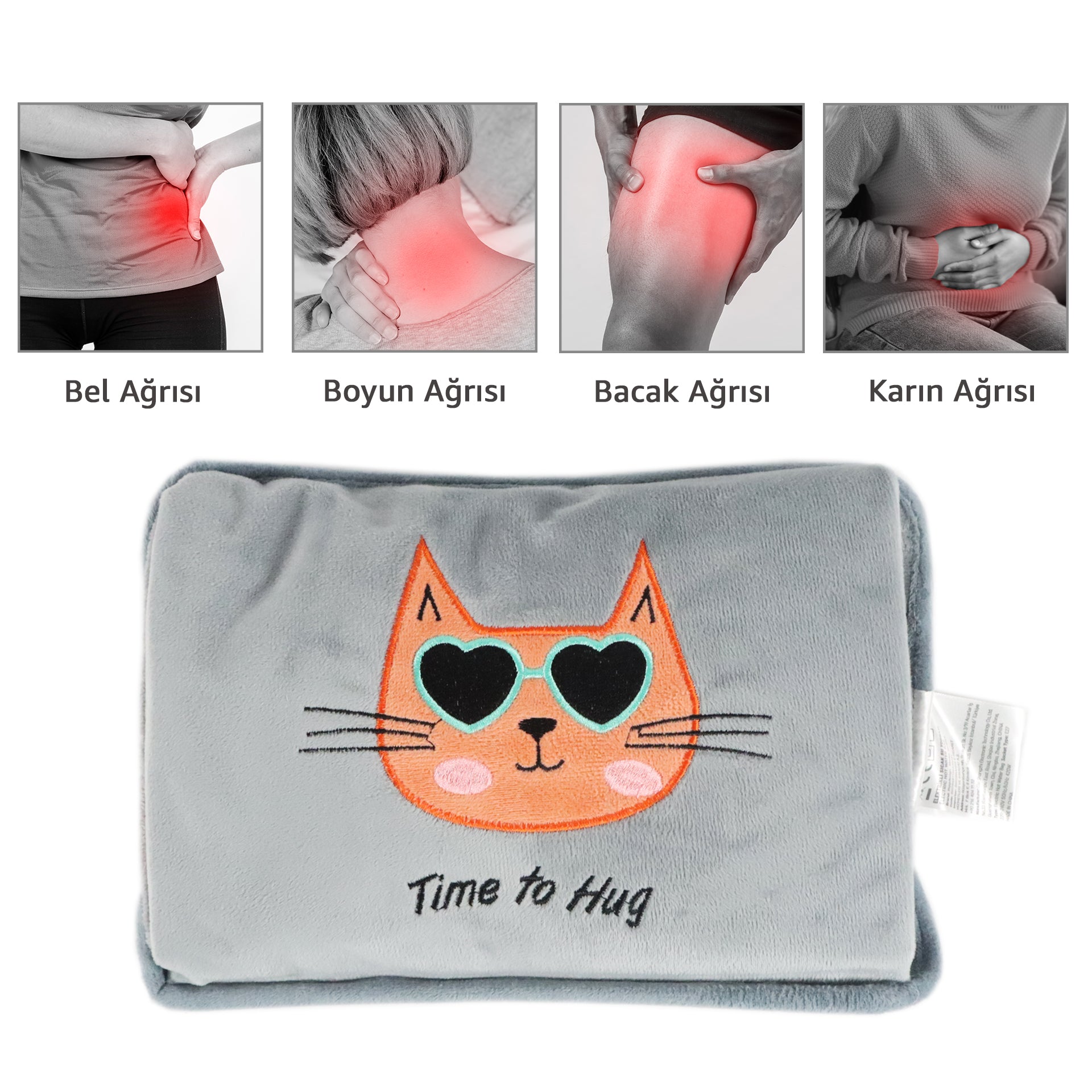 BiggDesign Cats Kucaklayan Kedi Elektrikli Sıcak Su Torbası