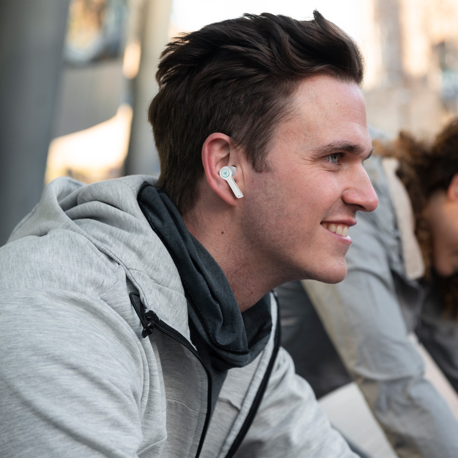 Moodix KI23K49 Bluetooth Kulakiçi Kulaklık Beyaz LCD Ekranlı