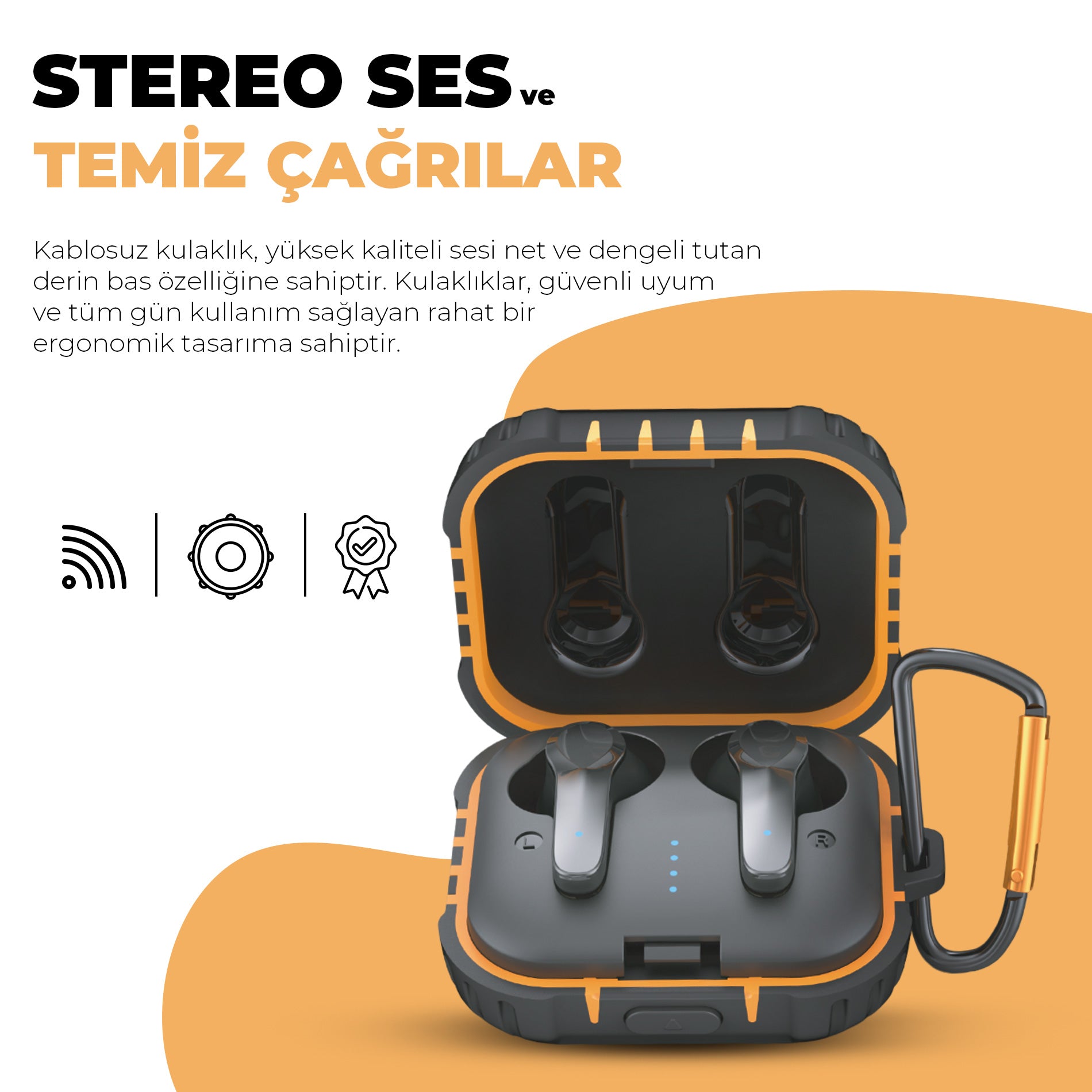 Moodix Bluetooth Kulakiçi Kulaklık | ANC Gürültü Engelleyici | IPX5 Suya Dayanıklı