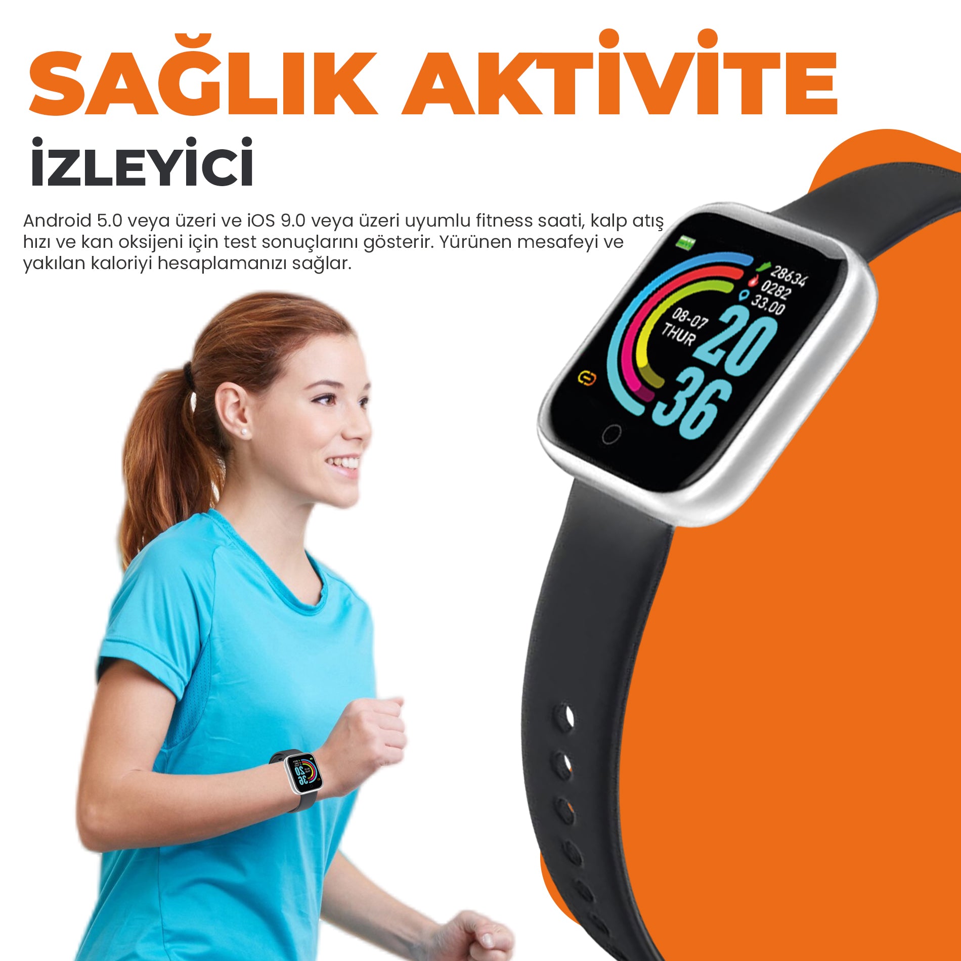Moodix WE23K13B Akıllı Saat Gri-Siyah