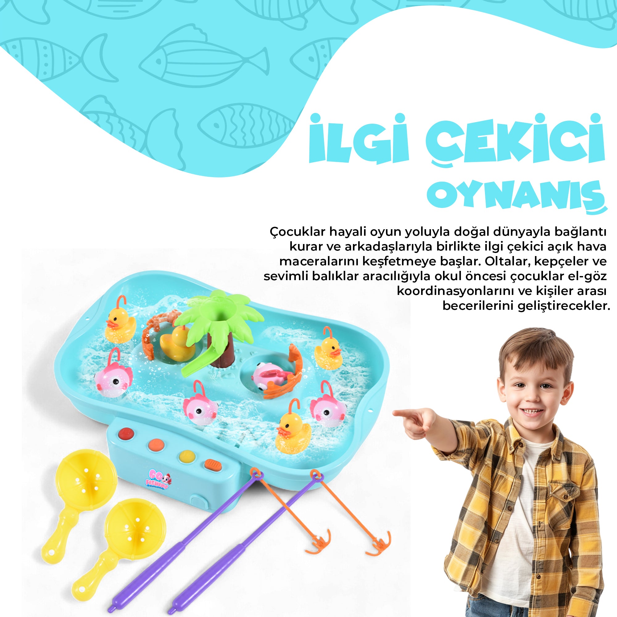 Ogi Mogi Toys Pilli Müzikli Balık Tutma Oyunu