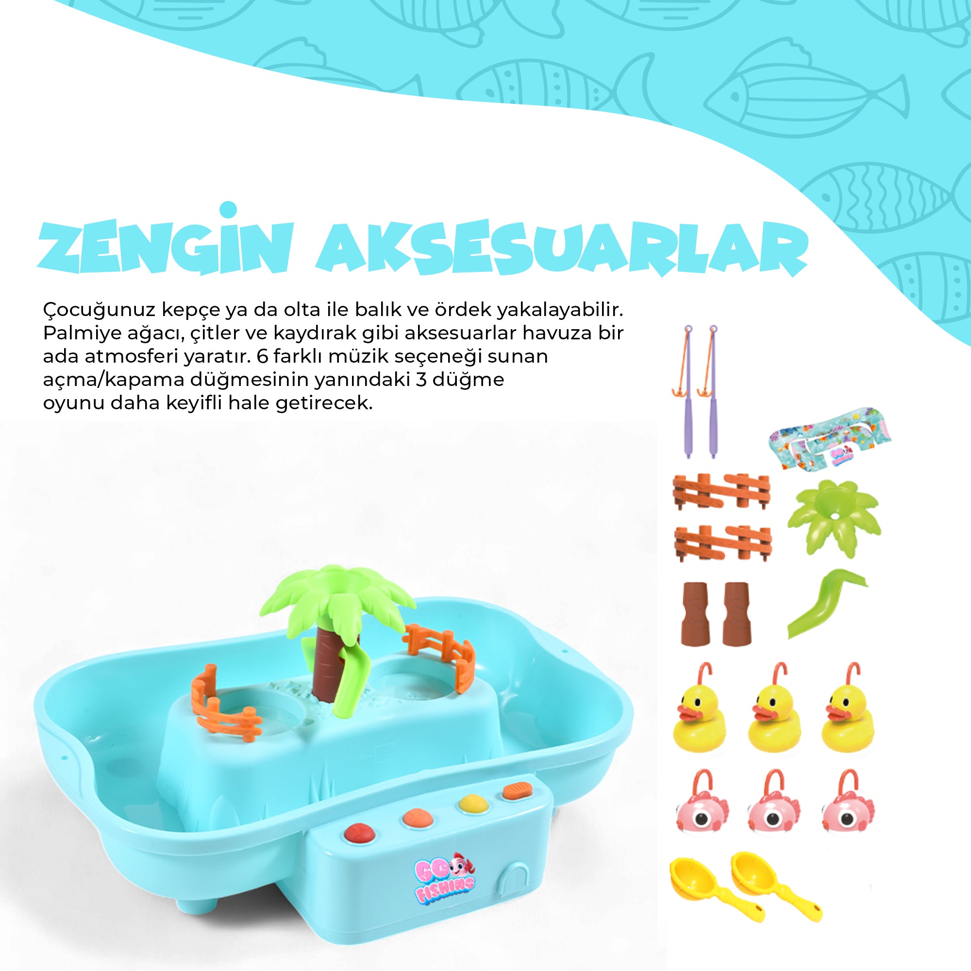 Ogi Mogi Toys Pilli Müzikli Balık Tutma Oyunu