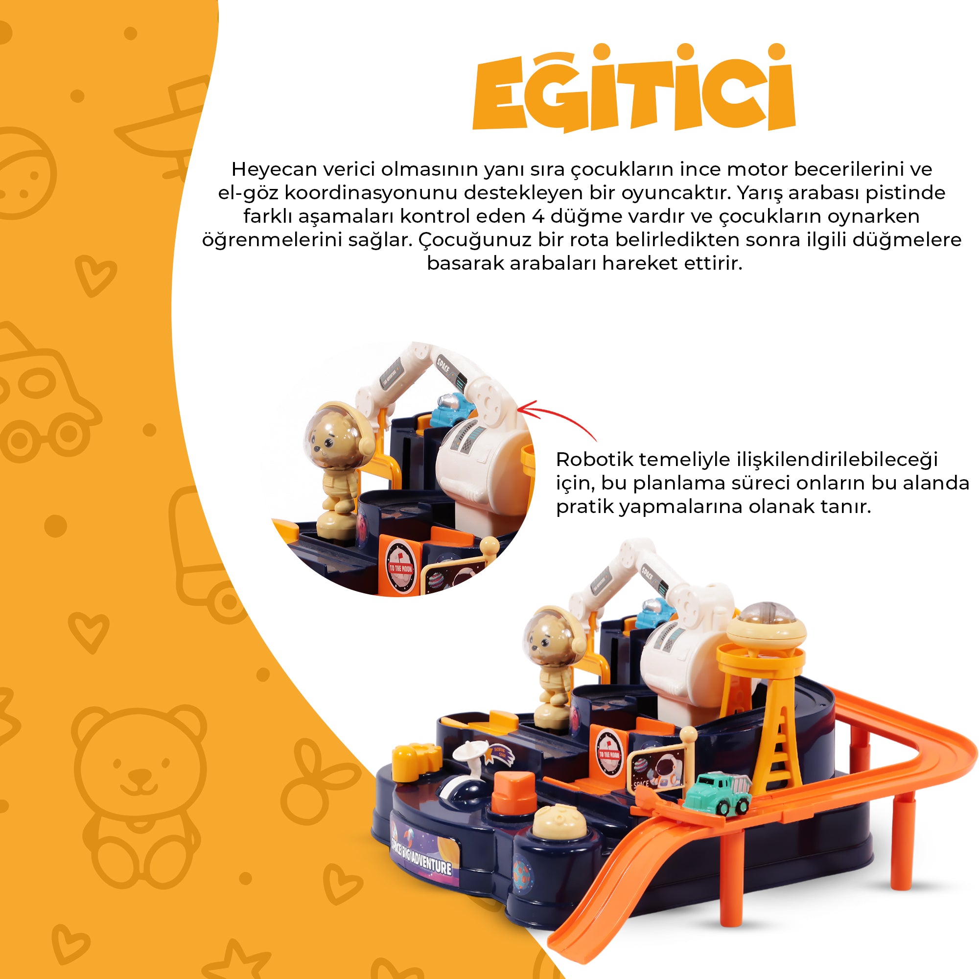 Ogi Mogi Toys 4 Düğme Kontrollü Uzay Macerası Oyun Seti