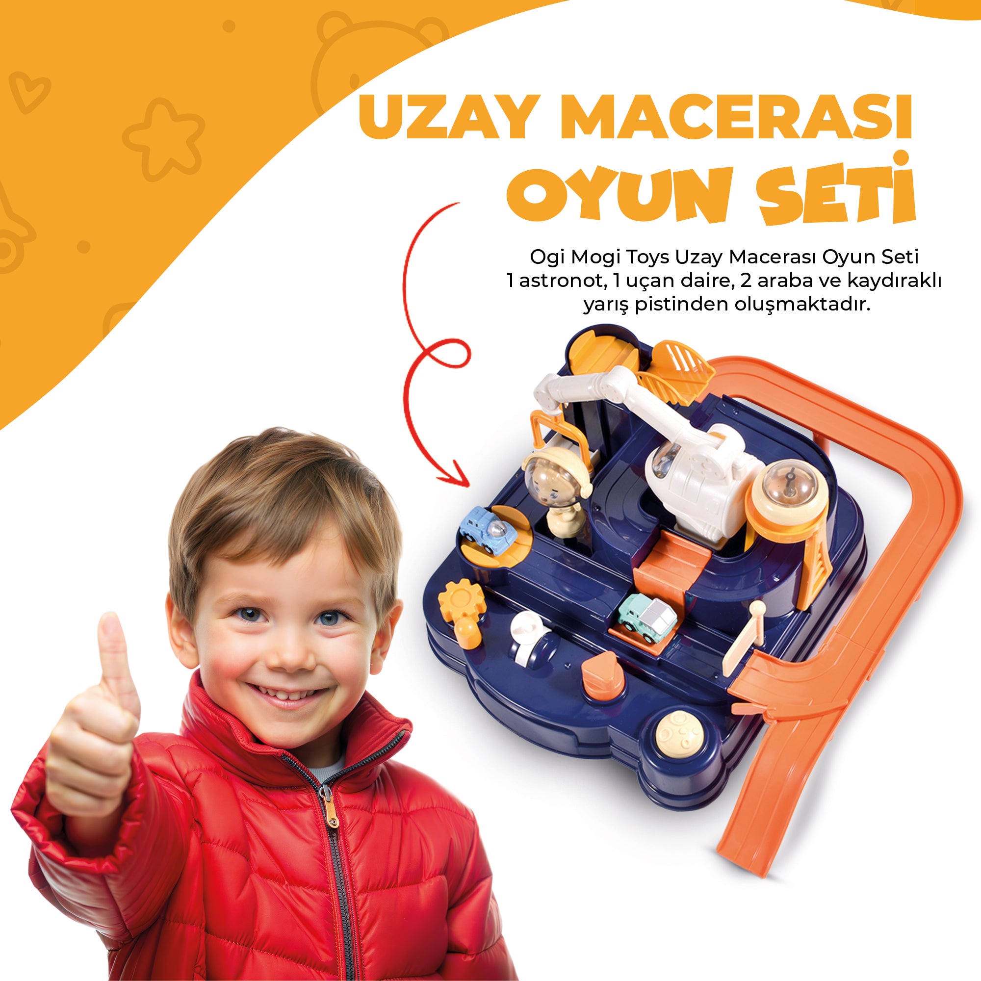 Ogi Mogi Toys 4 Düğme Kontrollü Uzay Macerası Oyun Seti