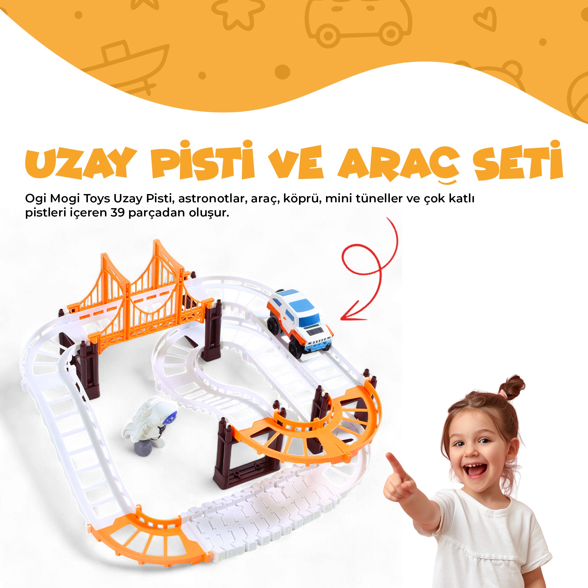 Ogi Mogi Toys Uzay Pisti ve Araç Seti