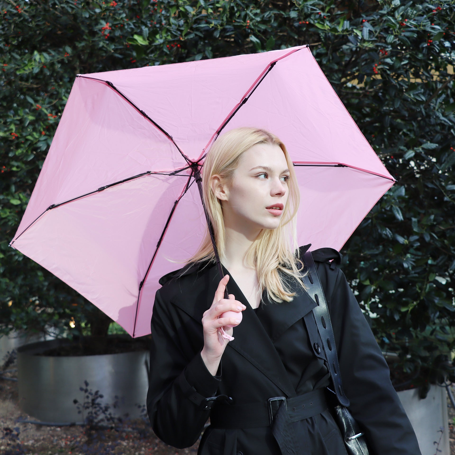 Biggdesign Moods Up Pembe Mini Şemsiye, Manuel Aç-Kapa, Rüzgara Dayanıklı, Çanta Boy, Özel Tasarım