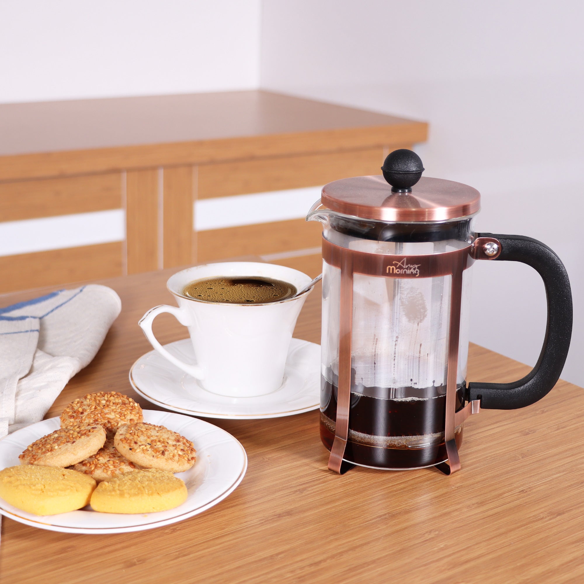 Any Morning 600 ml  French Press, Paslanmaz Çelik Kahve ve Bitki Çayı Demleme FF120