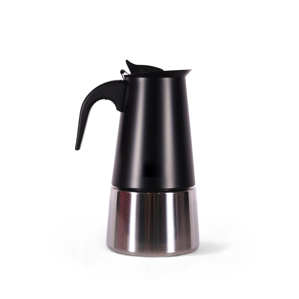 Any Morning 300 ml Paslanmaz Çelik Moka Pot  İndüksiyon Uyumlu Siyah FE001-6