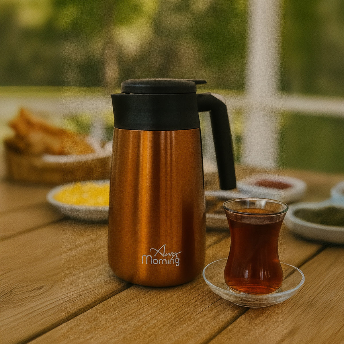 Any Morning 1.2 L Paslanmaz Çelik Termos, Sızdırmaz Kapaklı Geniş Ağızlı Bakır Renkli SI232250