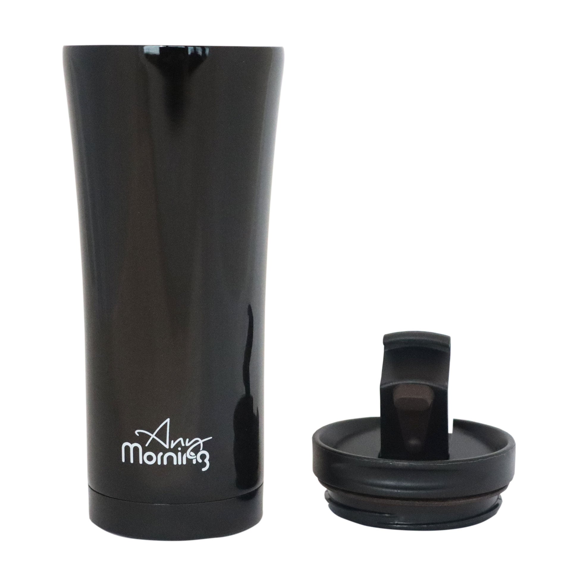 Any Morning 450 ml Paslanmaz Çelik Termos Mug,  Çift Katmanlı, Sızdırmaz Kapak ,Siyah SI231905