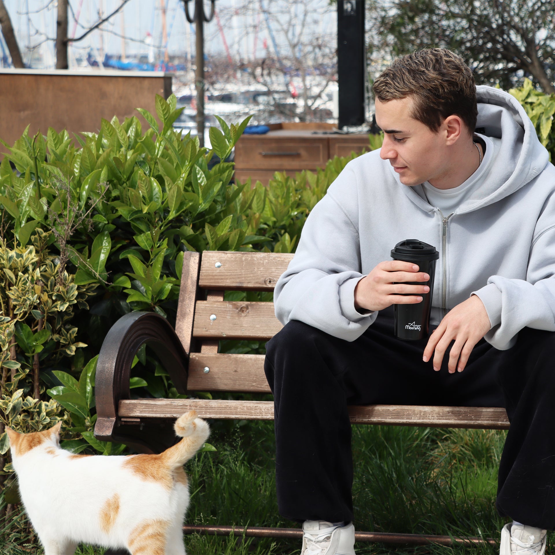 Any Morning 500 ml Paslanmaz Çelik Termos Mug, Çift Katmanlı, Sızdırmaz Kapak, Siyah SI231902