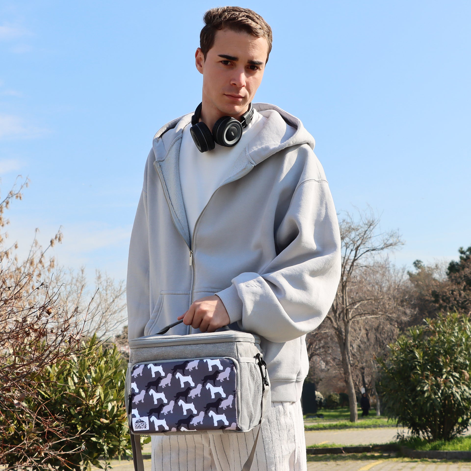 Biggdesign Dogs Soğuk veya Sıcak Isı Yalıtımlı Sızdırmaz Termal Beslenme Çantası 10L Gri