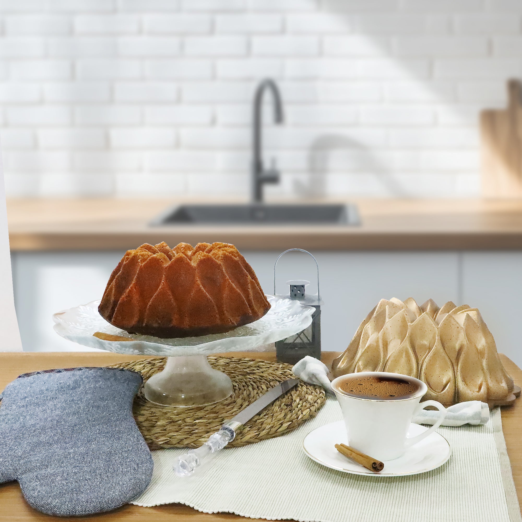 Serenk Fun Cooking Damla Alüminyum Döküm Granit Kaplama Kek Kalıbı - 26 cm Yanmaz ve Yapışmaz Yüzey