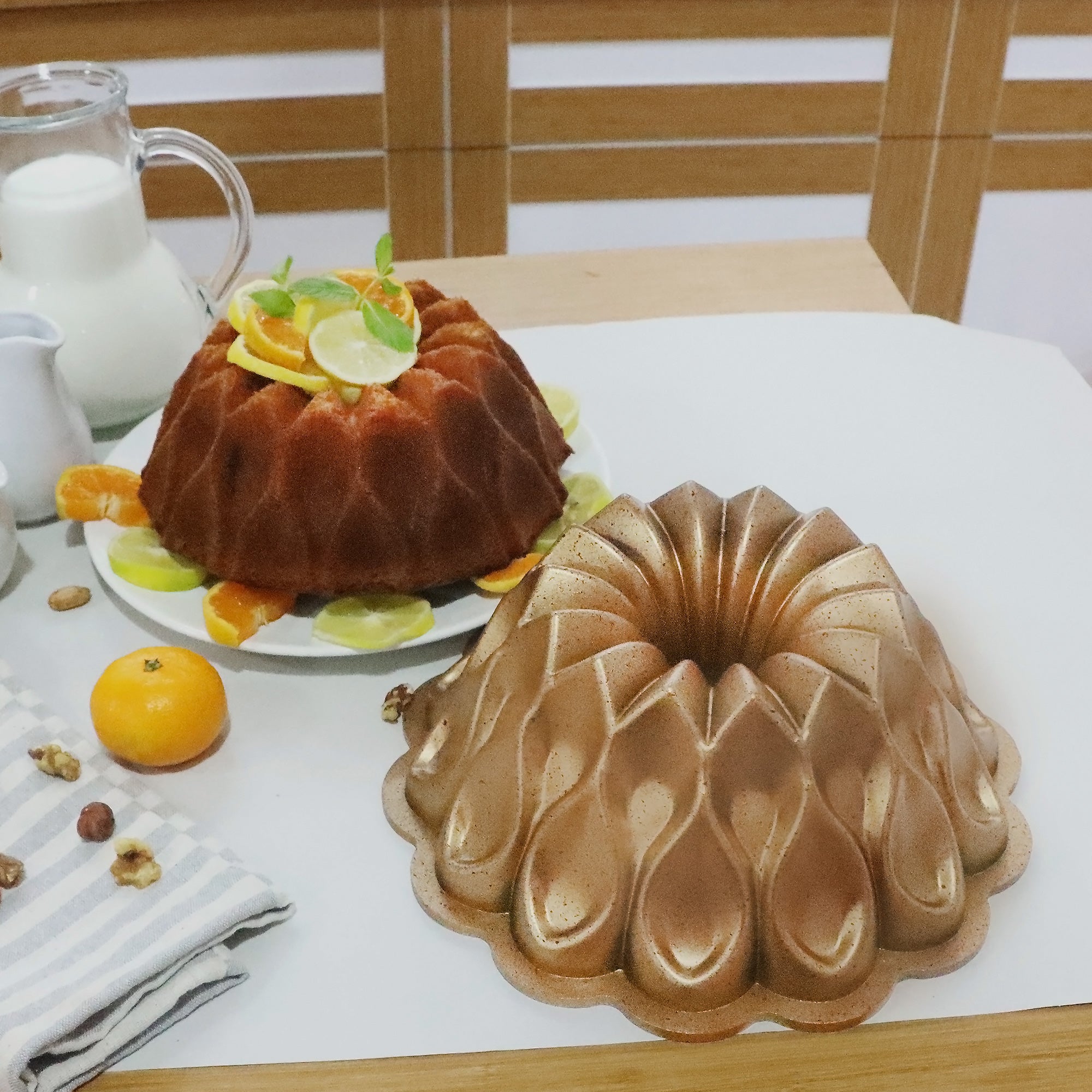 Serenk Fun Cooking Damla Alüminyum Döküm Granit Kaplama Kek Kalıbı - 26 cm Yanmaz ve Yapışmaz Yüzey