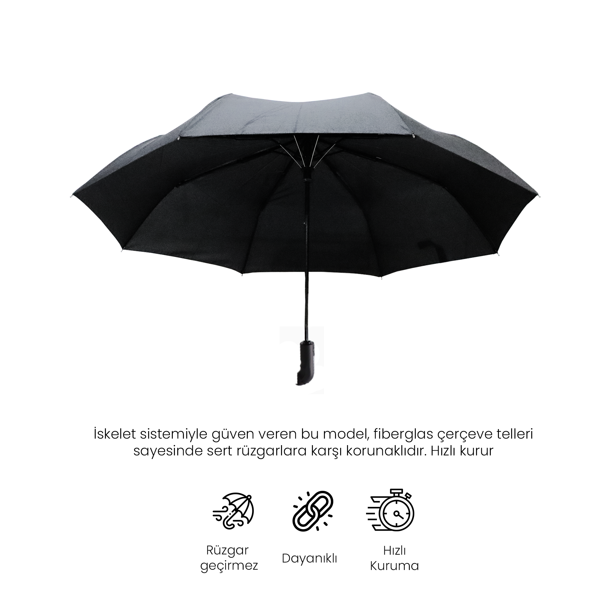 Biggdesign Moods Up Premium Gri Otomatik Şemsiye