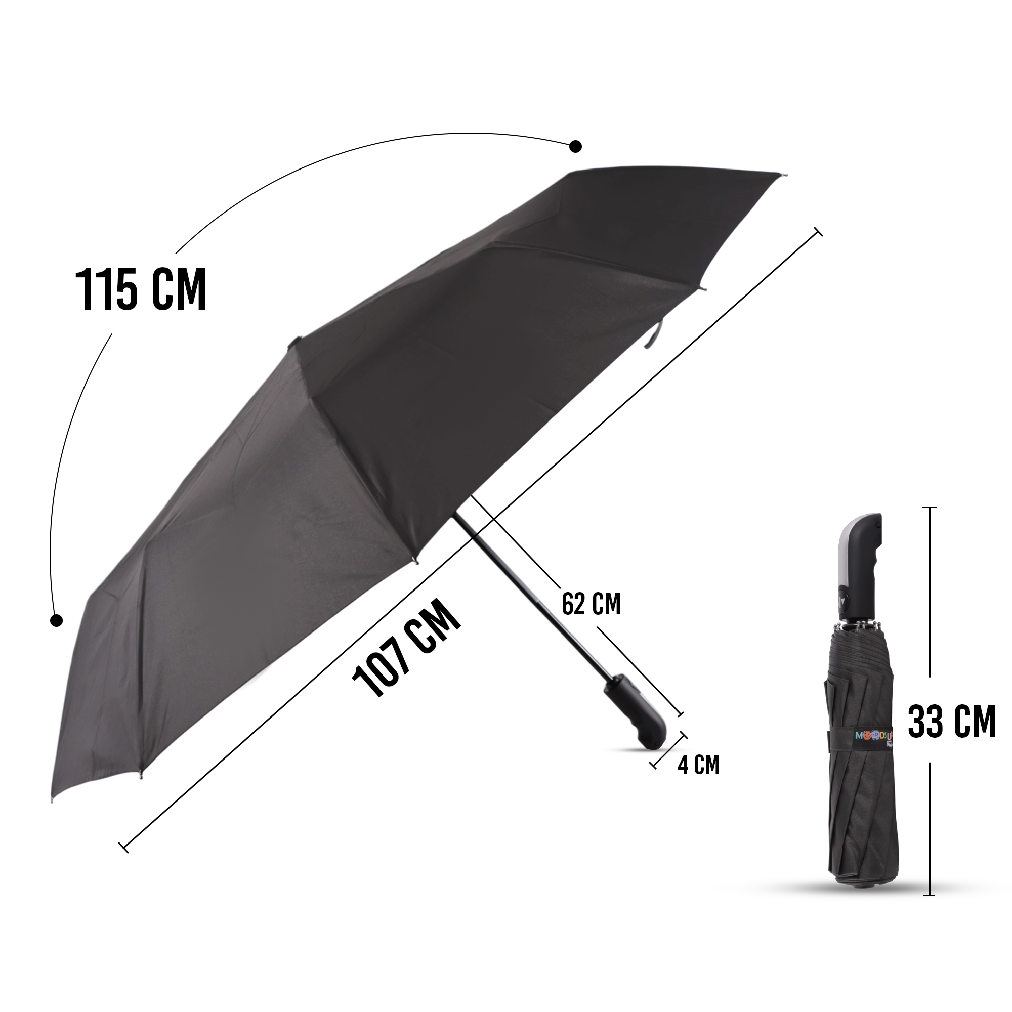 Biggdesign Moods Up Premium Gri Otomatik Şemsiye