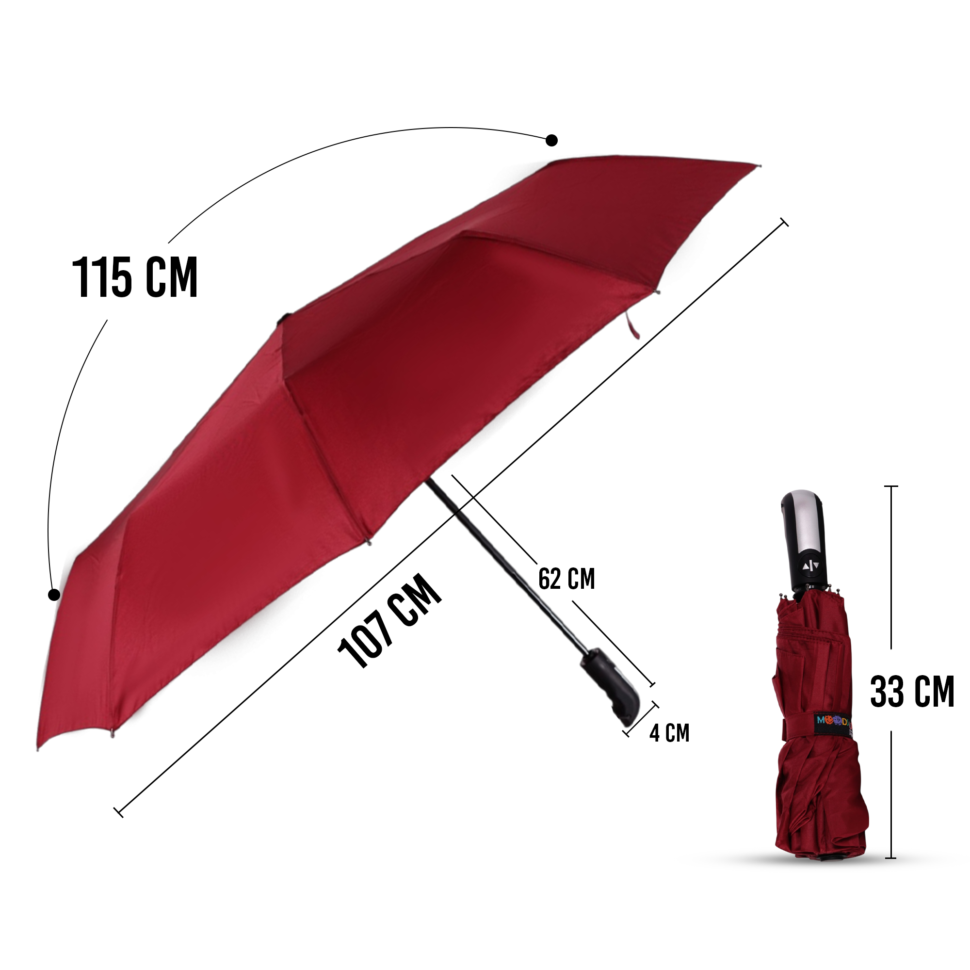 Biggdesign Moods Up Premium Bordo Otomatik Şemsiye