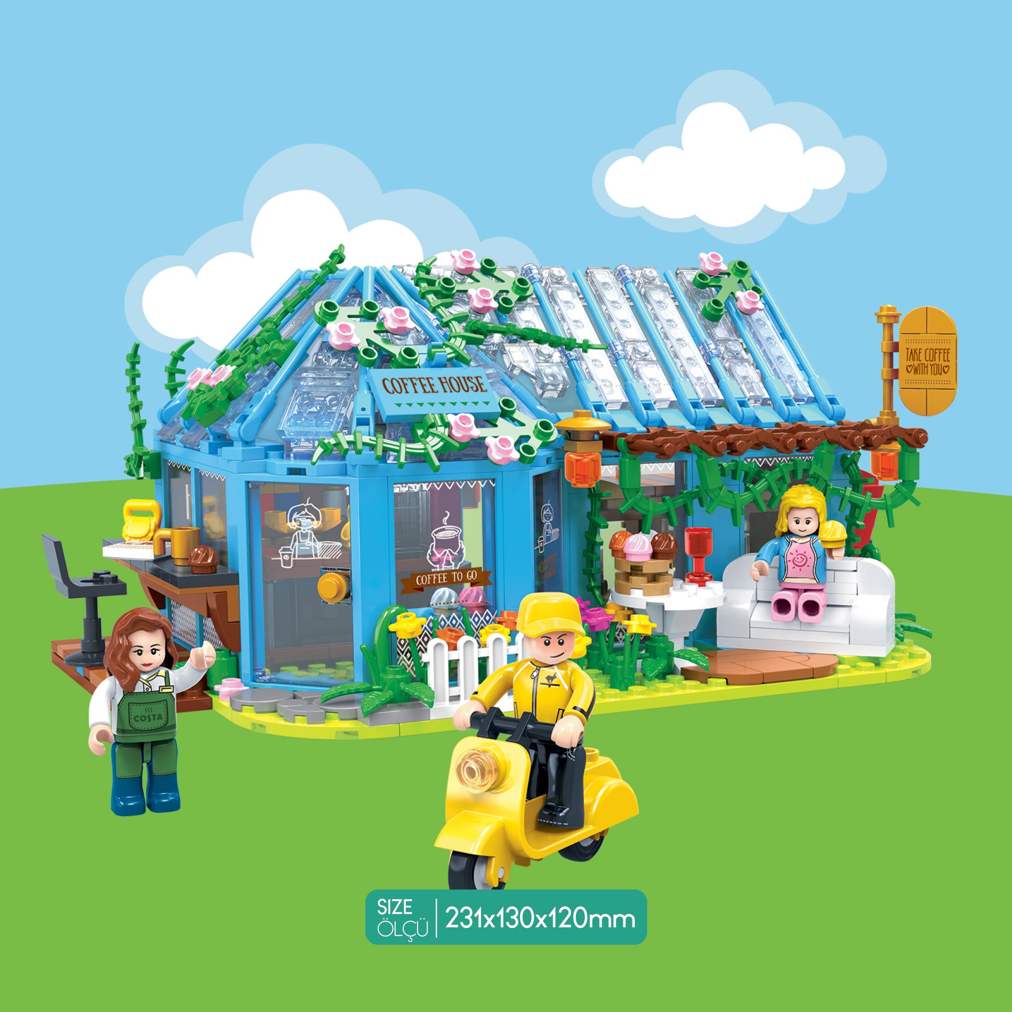 Ogi Mogi Toys Eğitici Bloklar Kahve Evi 642 Parça Yapı Seti