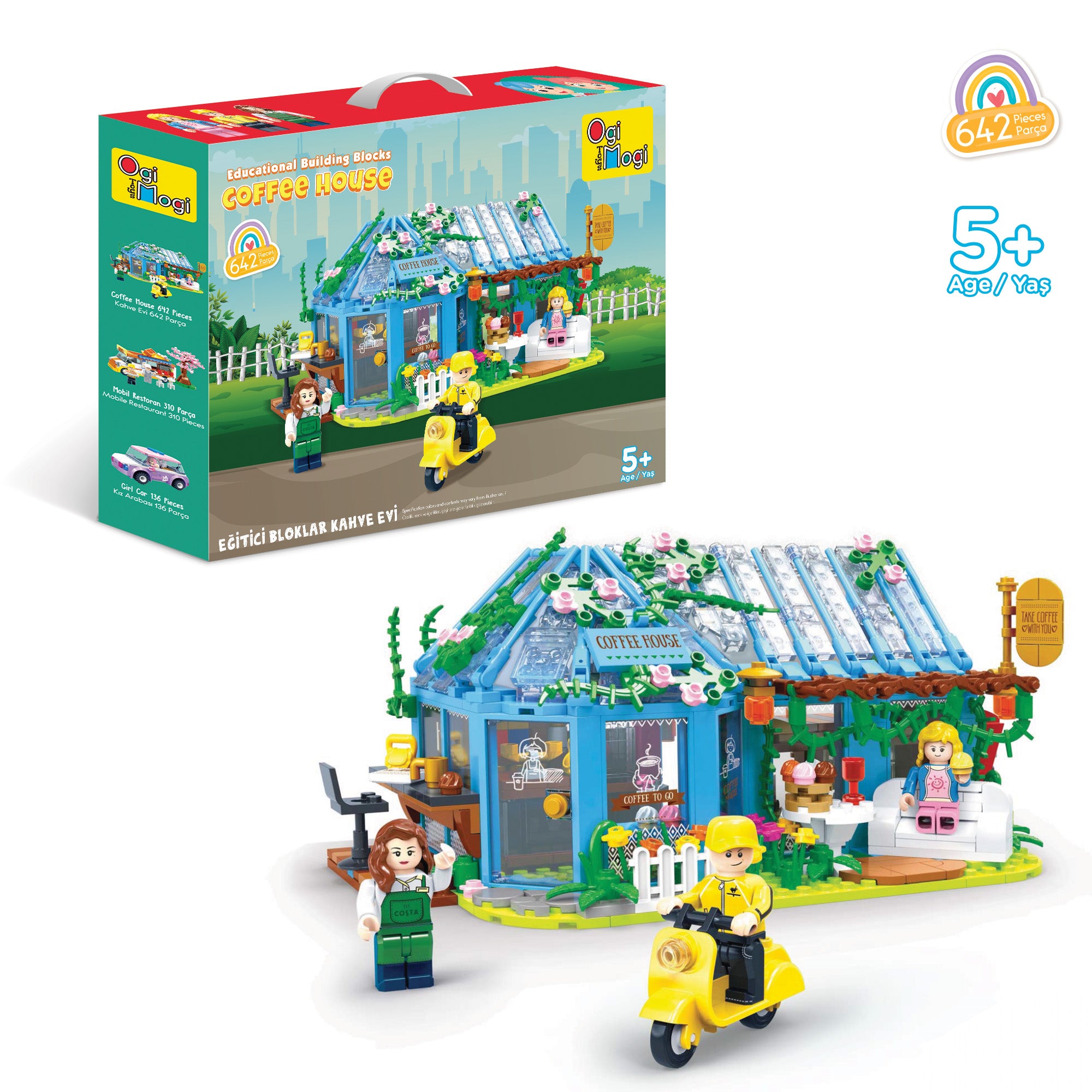 Ogi Mogi Toys Eğitici Bloklar Kahve Evi 642 Parça Yapı Seti