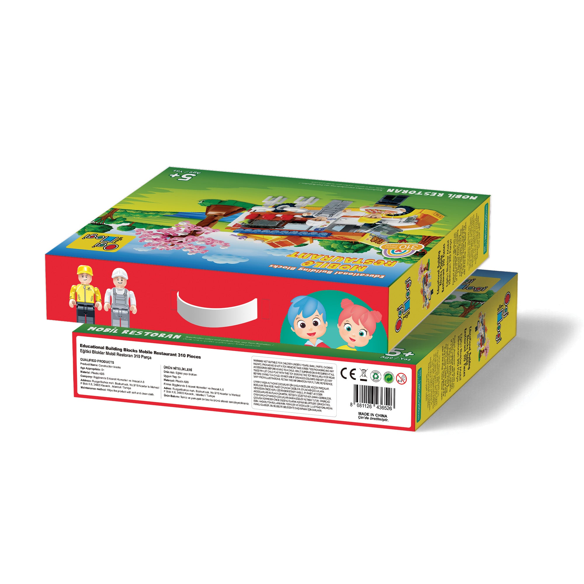 Ogi Mogi Toys Eğitici Bloklar Mobil Restoran 310 Parça Yapı Seti