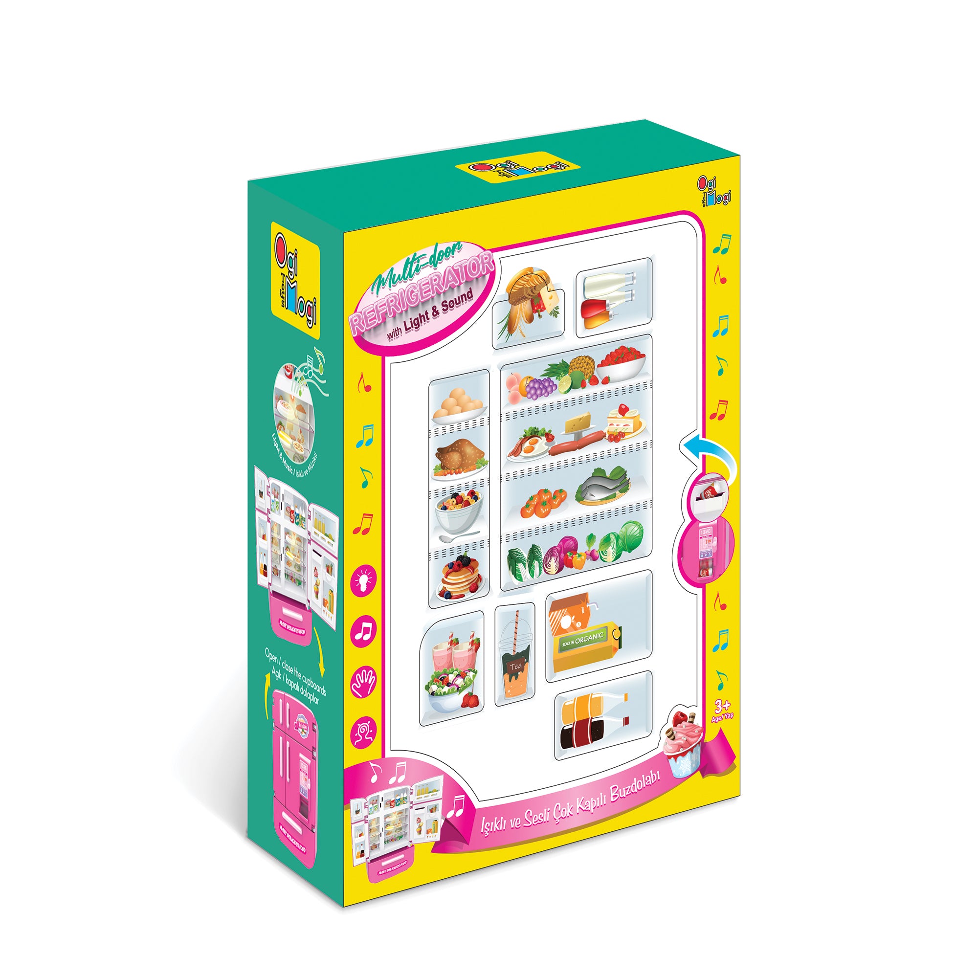 Ogi Mogi Toys Işıklı ve Sesli Çok Kapılı Buzdolabı Eğitici Rol Yapma Oyuncağı