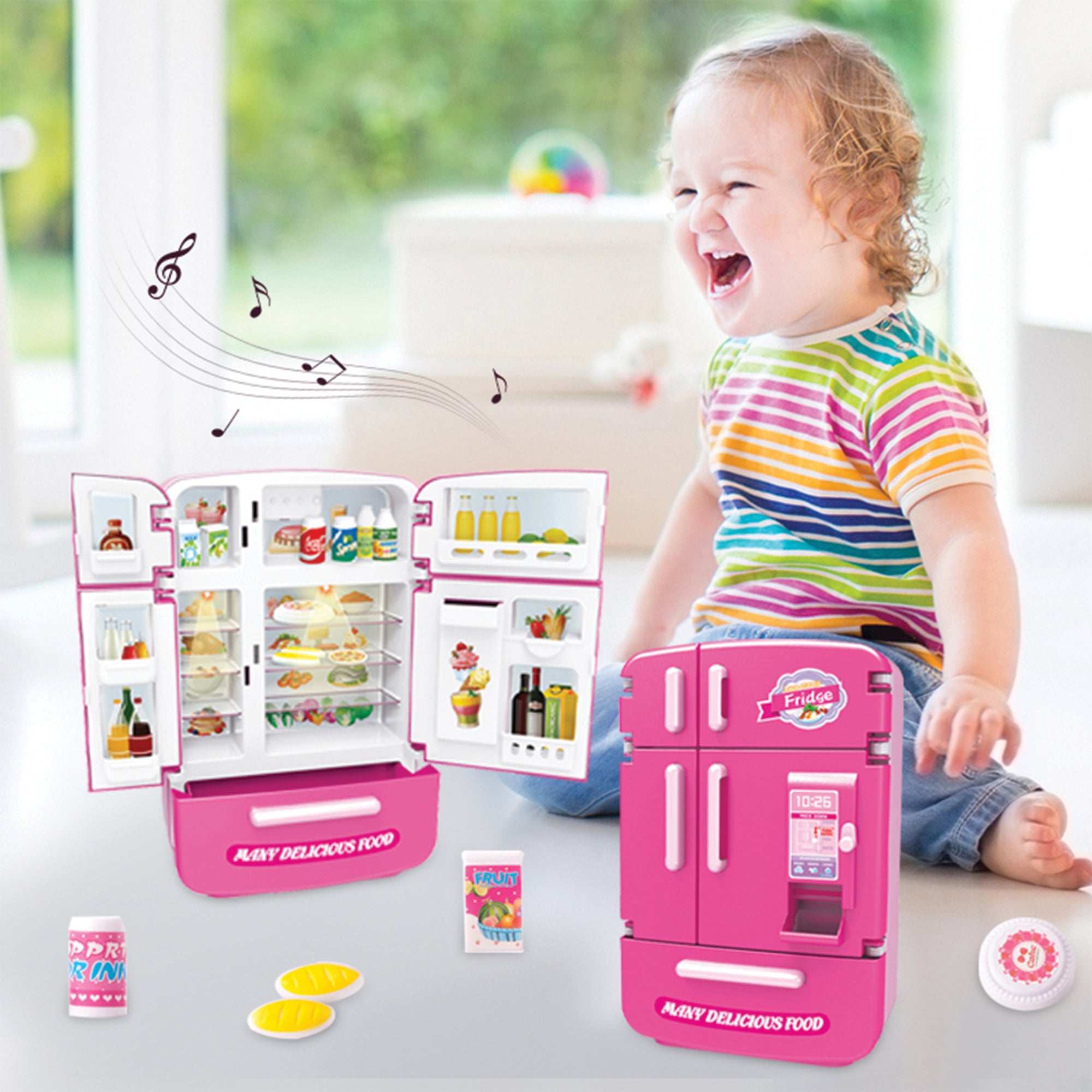 Ogi Mogi Toys Işıklı ve Sesli Çok Kapılı Buzdolabı Eğitici Rol Yapma Oyuncağı