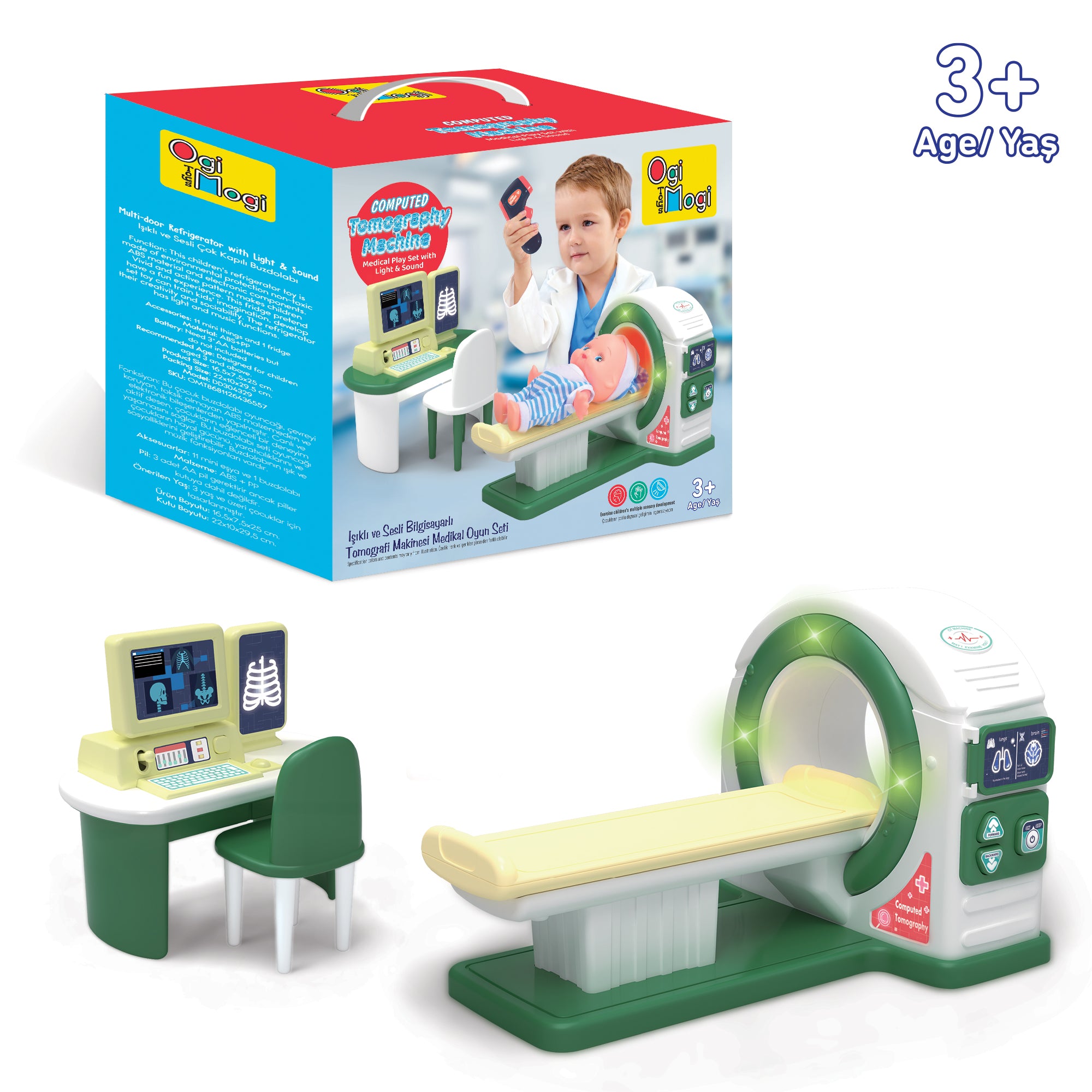 Ogi Mogi Toys Işıklı ve Sesli Bilgisayarlı Tomografi Makinesi Medikal Oyun Seti