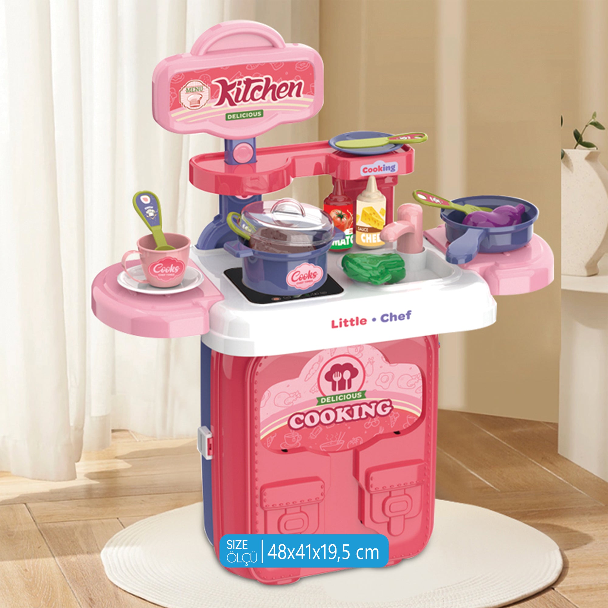Ogi Mogi Toys Mutfak Oyun Seti 2’si 1 Arada Taşınabilir Sırt Çantası