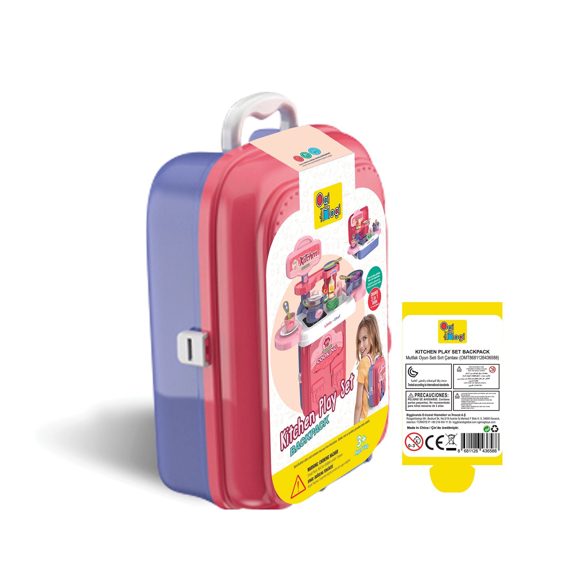 Ogi Mogi Toys Mutfak Oyun Seti 2’si 1 Arada Taşınabilir Sırt Çantası