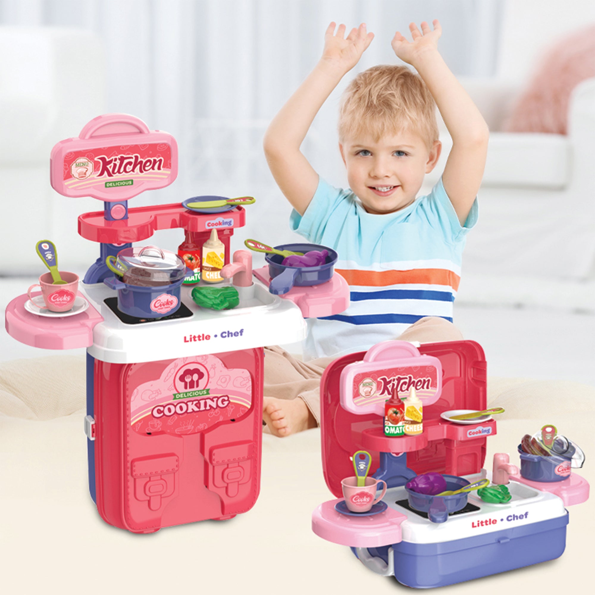 Ogi Mogi Toys Mutfak Oyun Seti 2’si 1 Arada Taşınabilir Sırt Çantası