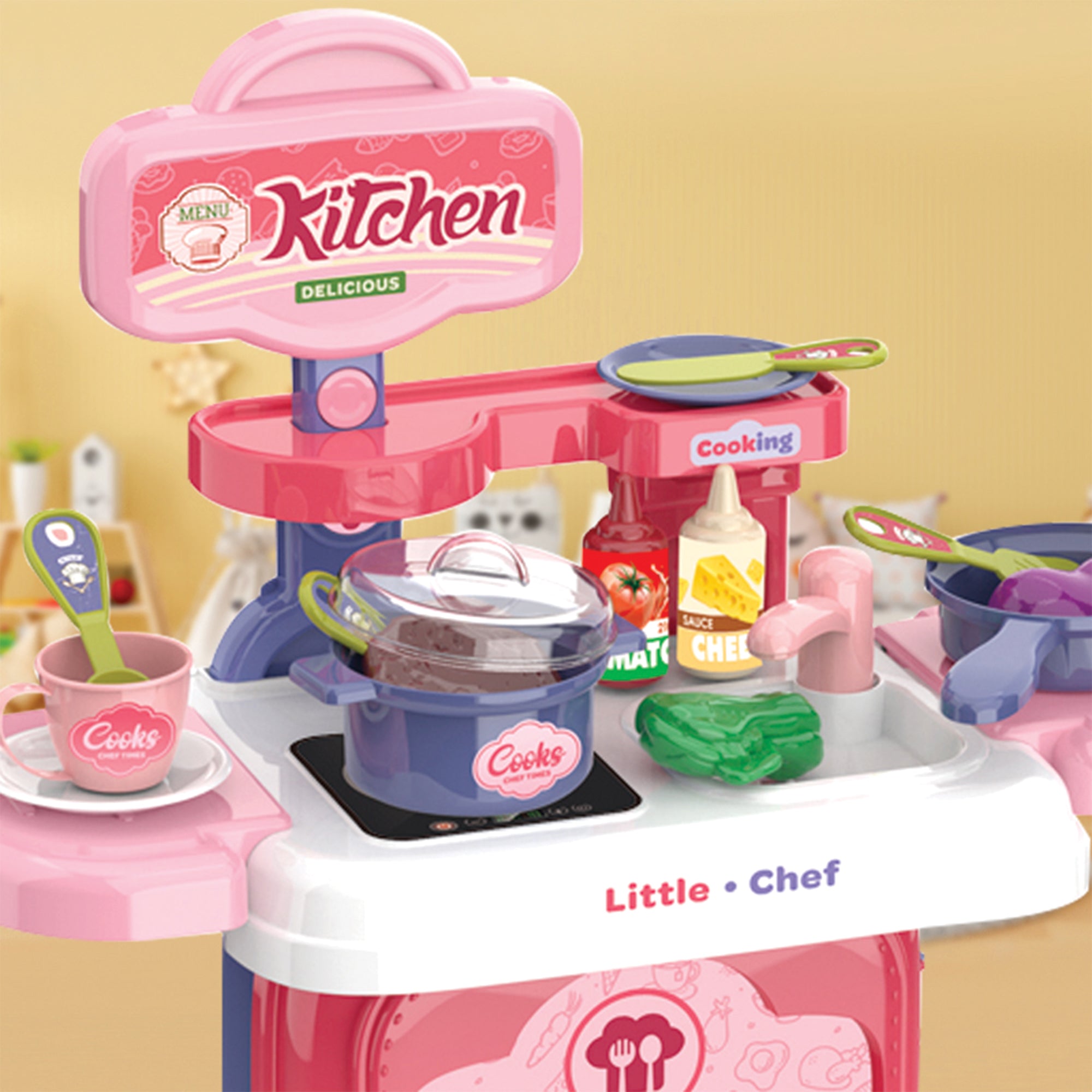 Ogi Mogi Toys Mutfak Oyun Seti 2’si 1 Arada Taşınabilir Sırt Çantası