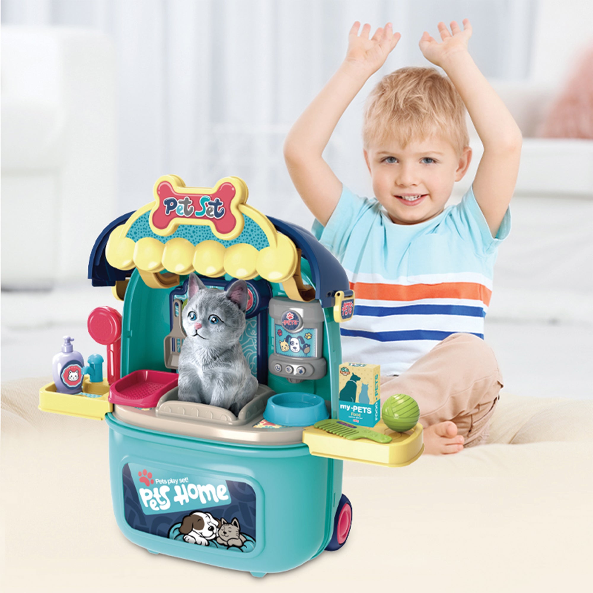 Ogi Mogi Toys Evcil Hayvan Oyun Seti Tekerlekli Çekçekli Sırt Çantası