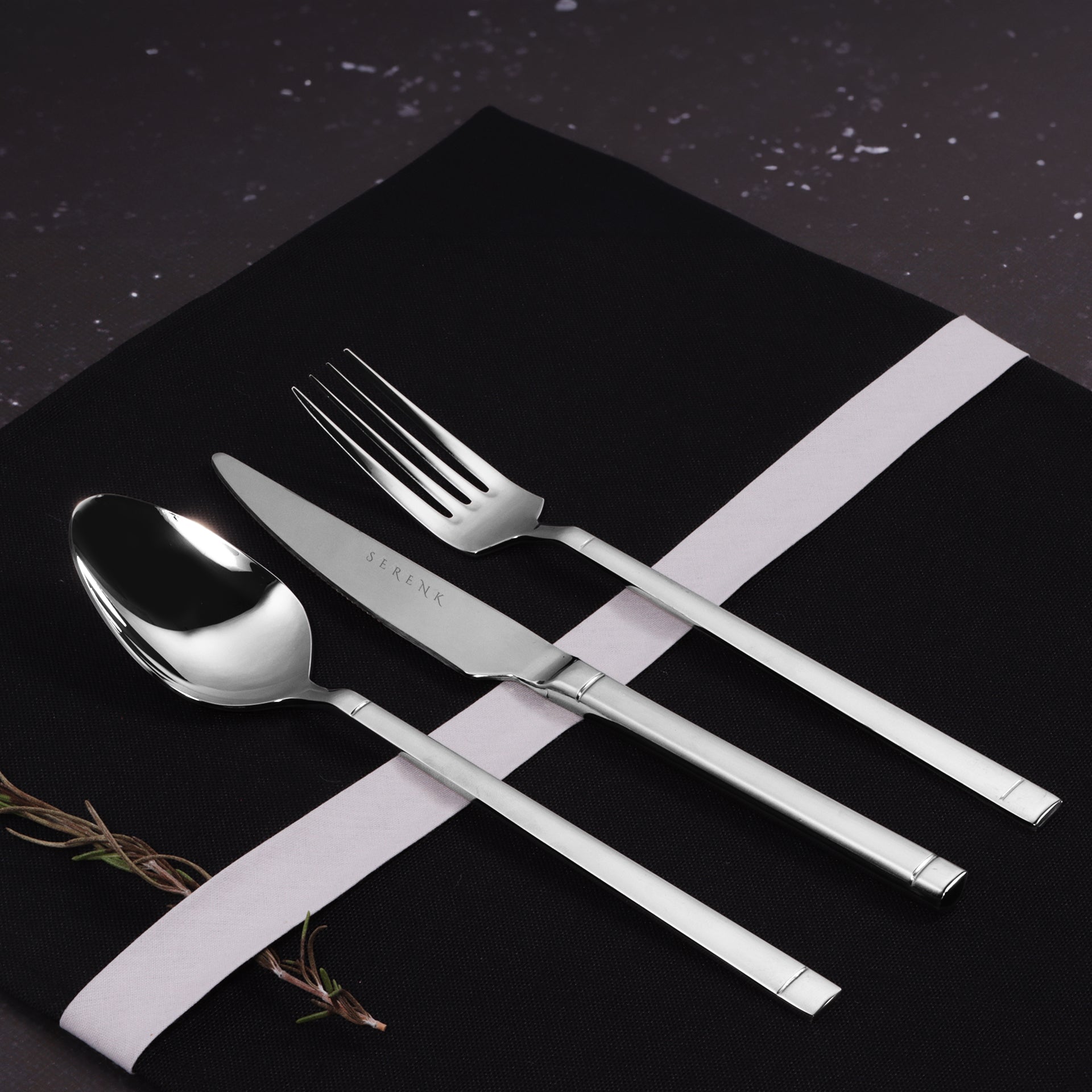 Serenk Barselona Çelik Çatal Kaşık Bıçak Takımı 18 Parça, Premium 18/10 Paslanmaz Çelik