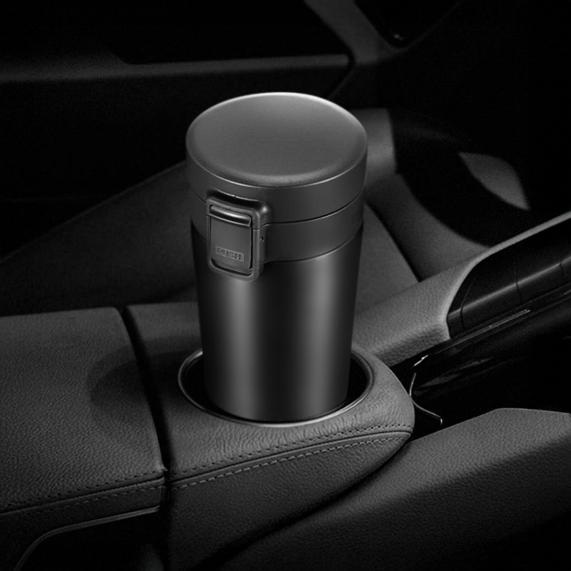 Any Morning 380 ml Paslanmaz Çelik Termos Mug, Tuş Kilitli, Sızdırmaz, Çift Katmanlı, Siyah BA21522