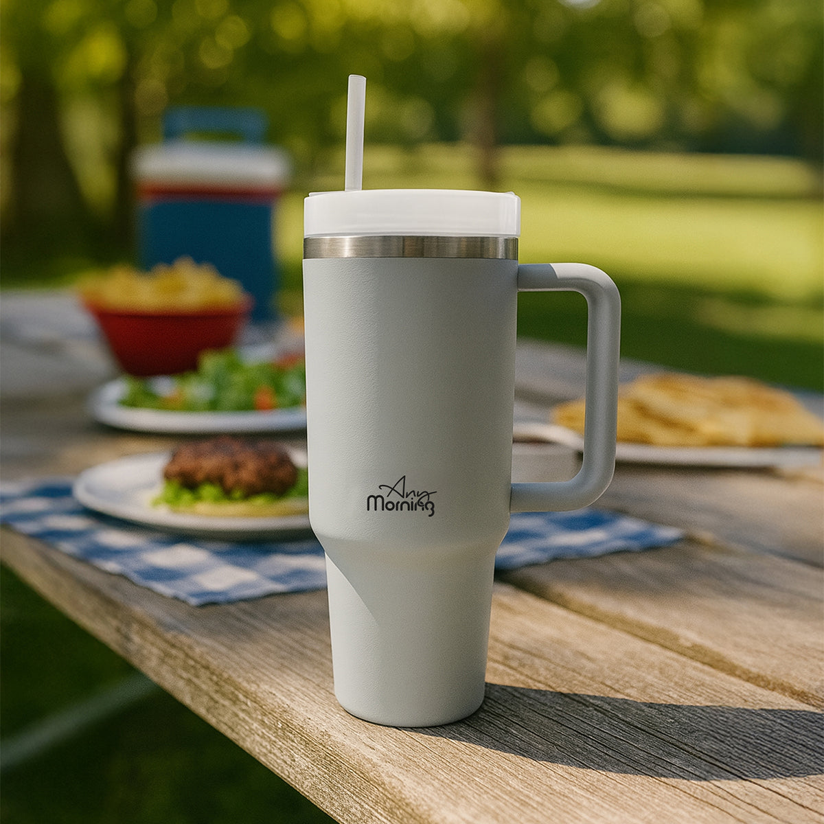 Any Morning Vaha 1200 ml Termos Mug, 3 Kademeli Çevirmeli  Kapak, Gri SI2440217