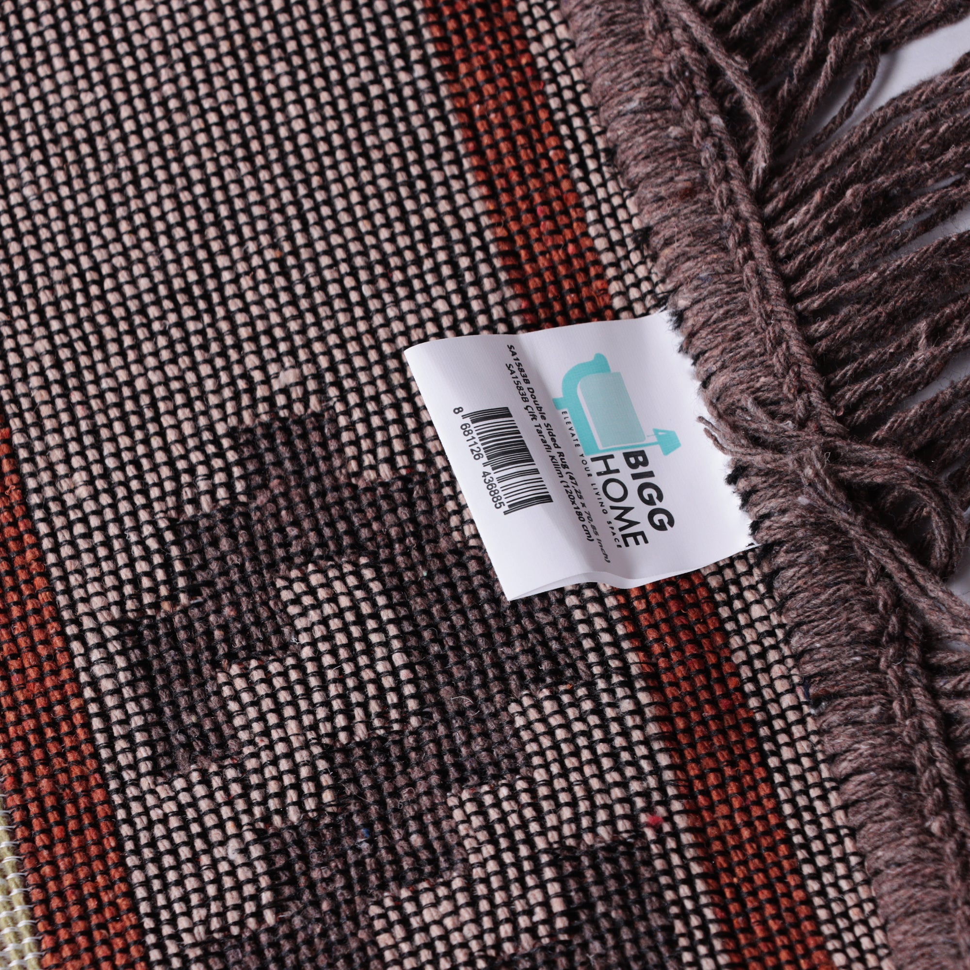 Bigghome Çift Taraflı Kilim, Makinede Yıkanabilir, Modern Desenli, 120*180 cm, SA1583B