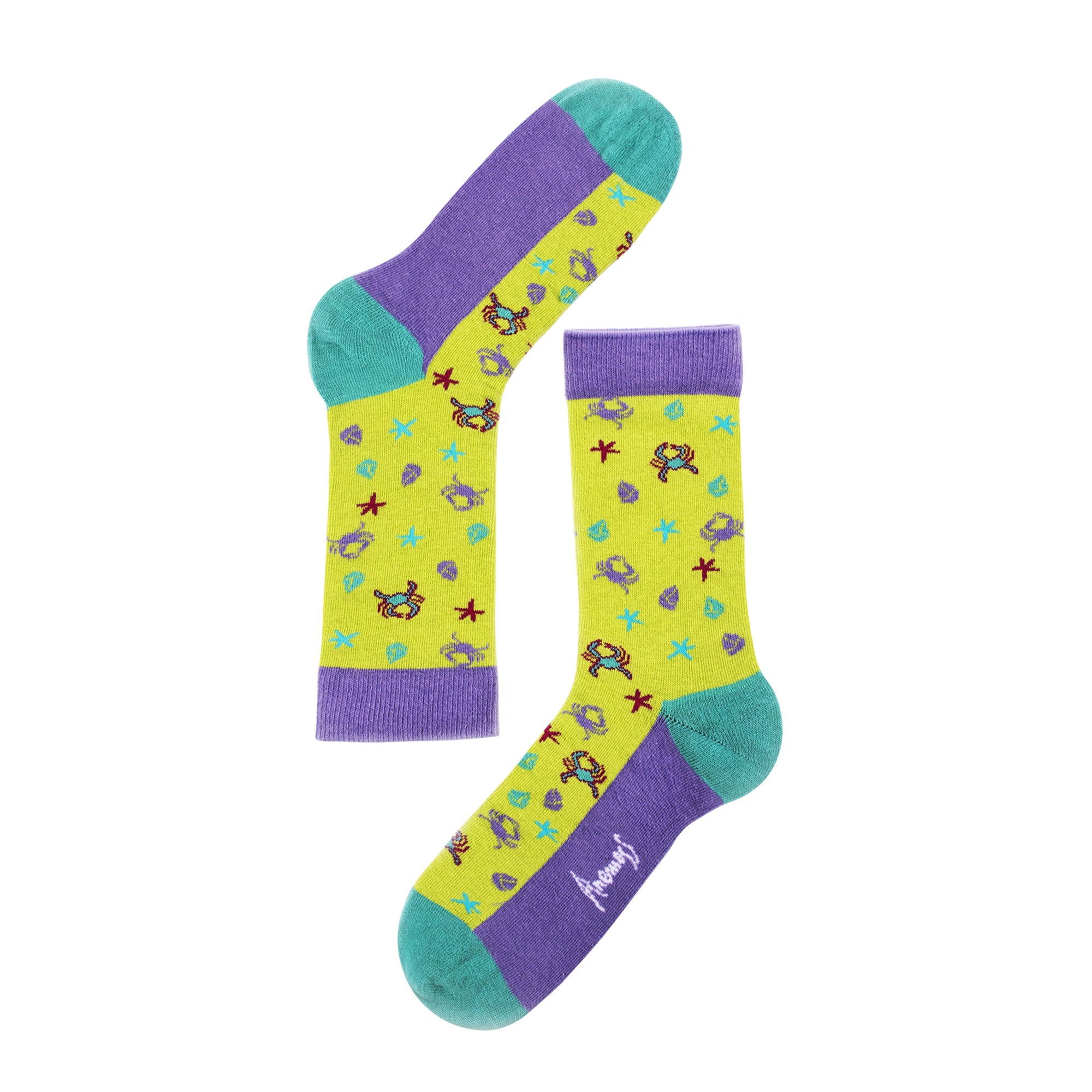 Anemoss Kadın 5'li Dikişsiz Soket Çorap Seti, Deniz Temalı Desenler, %85 Pamuk, 36-40 Beden