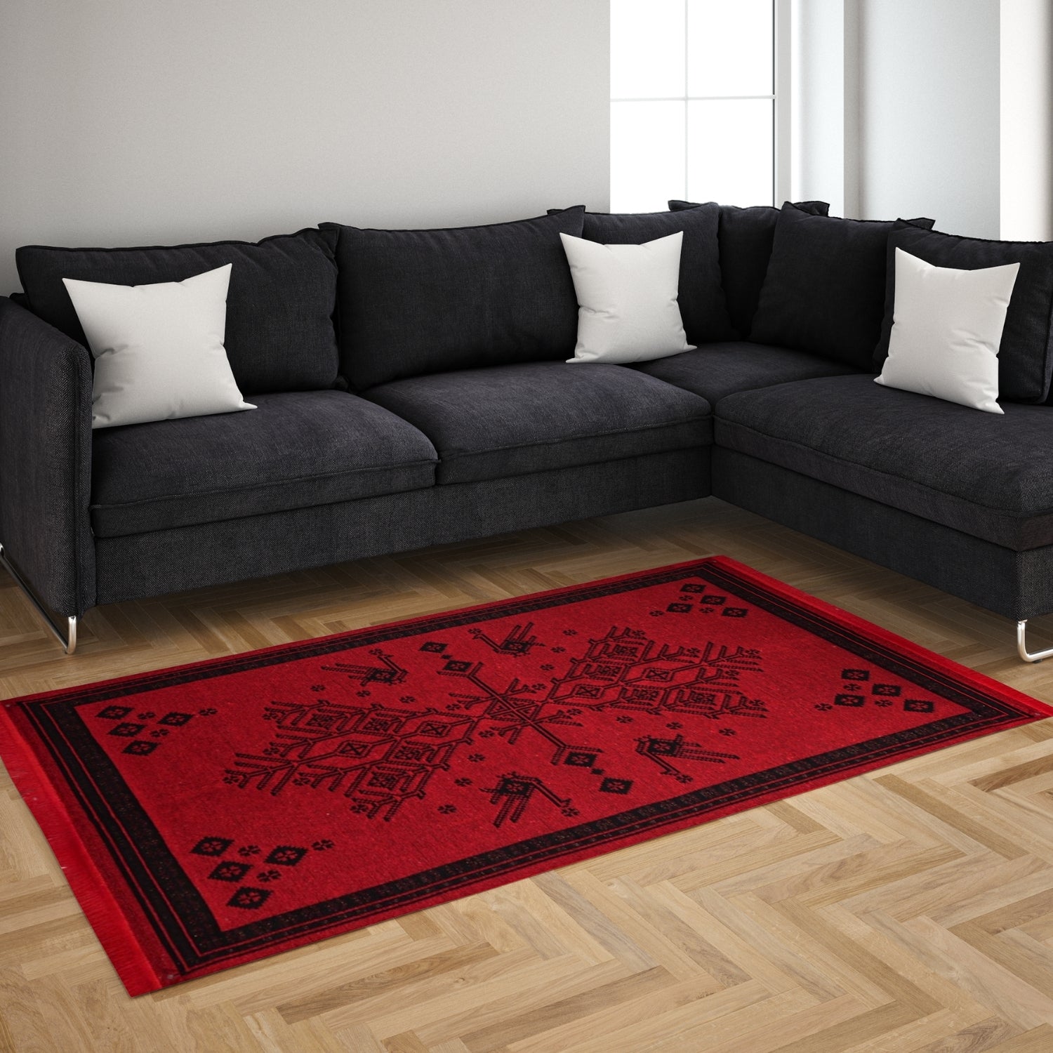 Bigghome Kilim, Makinede Yıkanabilir, Etnik Desenli, 120*180 cm, SA25CY