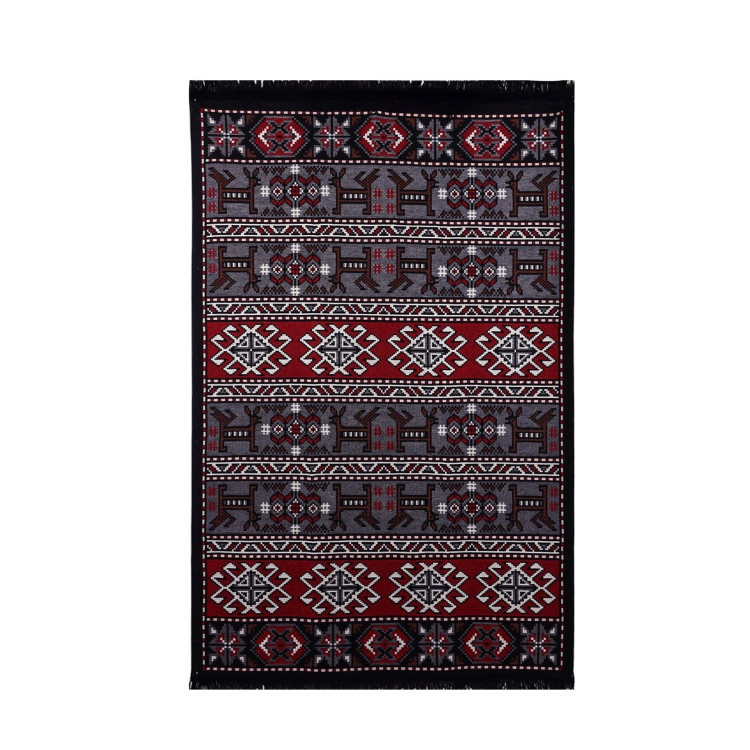 Bigghome Kilim, Makinede Yıkanabilir, Etnik Desenli, 80*150 cm, SA25HC
